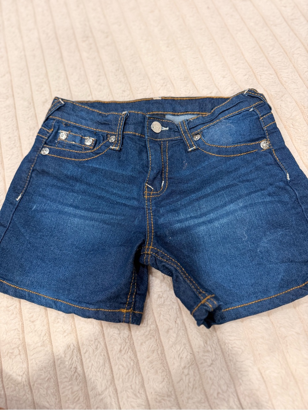 True Religion Dark Blue Denim Short Shorts